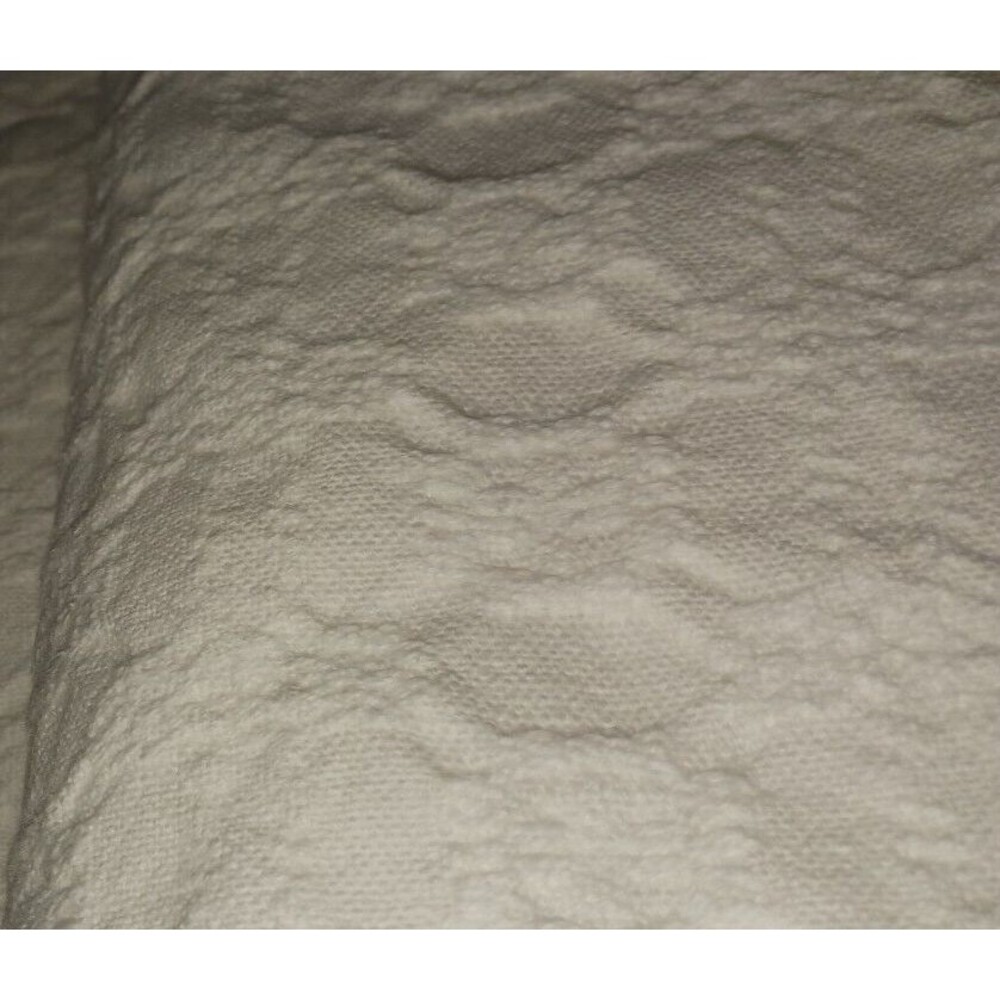 Cabin Crafts Bedspreads Needle-tuft White Matelasse & Fringe Queen size